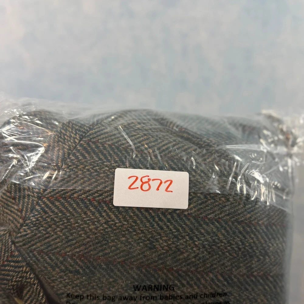 Palm Beach Harris Tweed Blazer Mens Brown Good Herringbone Wool Sport Coat
